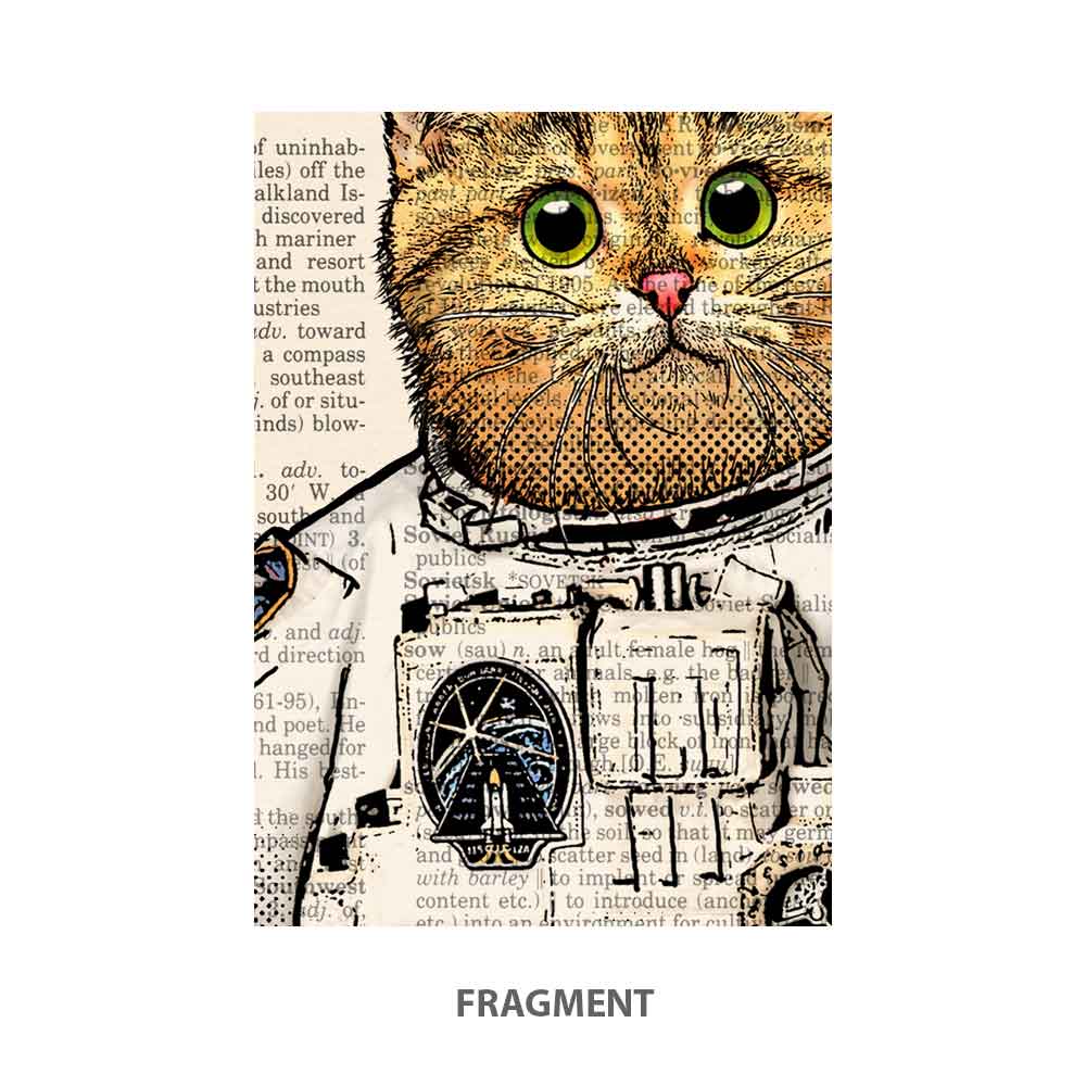 Cat astronaut art print Natalprint fragment