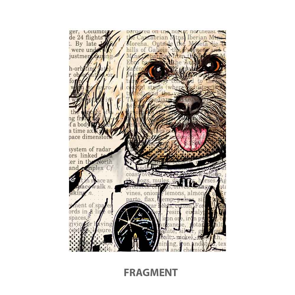 Dog astronaut art print Natalprint fragment