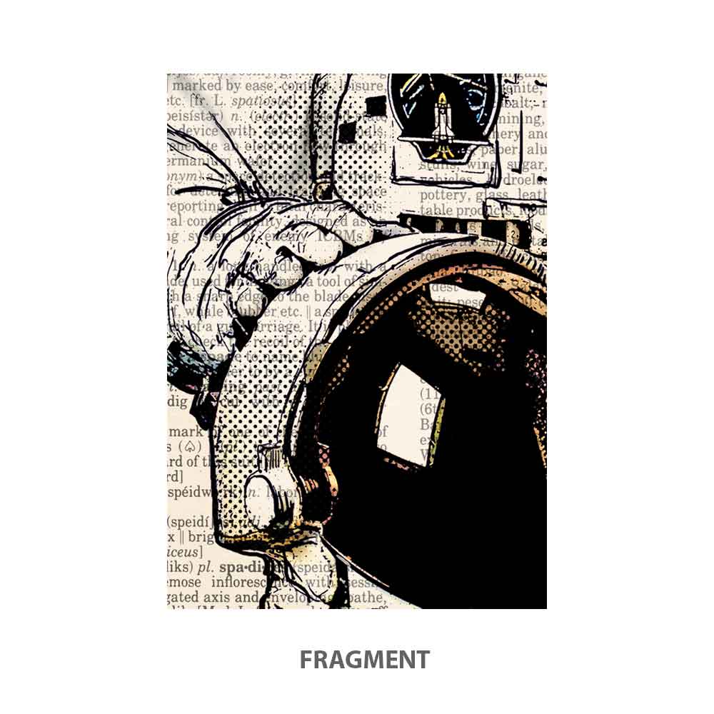 Dog astronaut art print Natalprint fragment