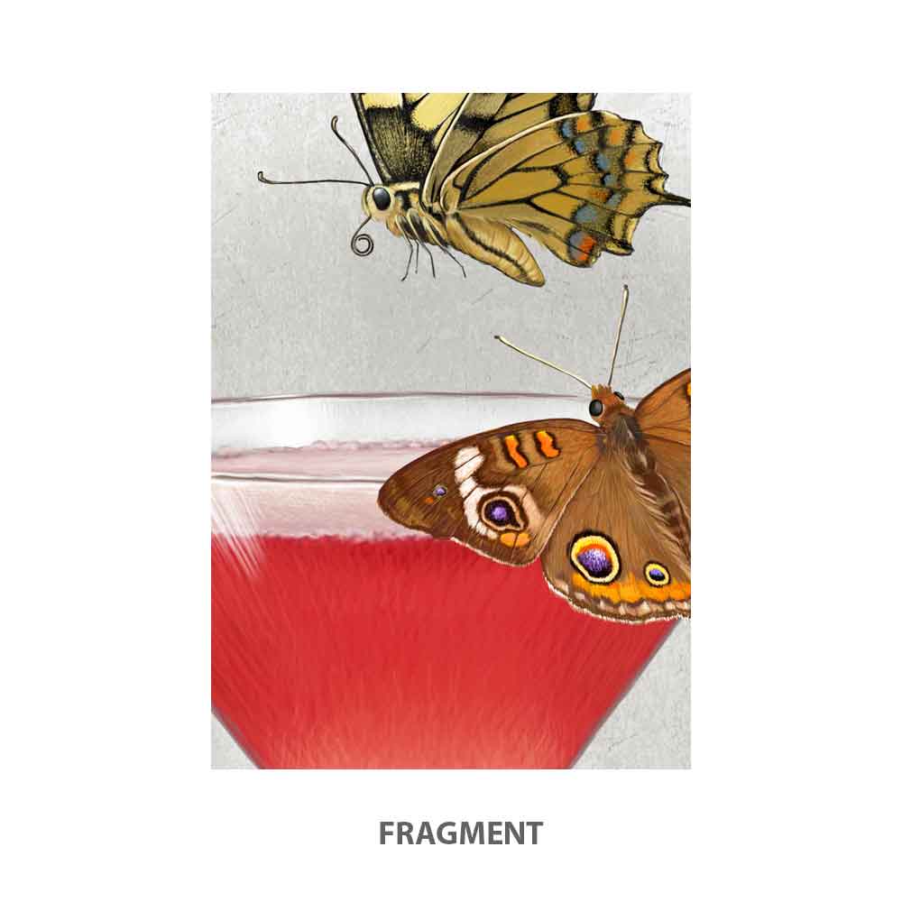 Cosmopolitan and Butterflies Art Print Natalprint fragment