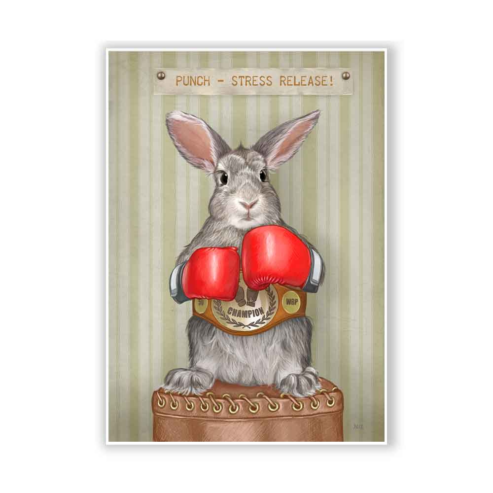 Rabbit Boxer Art Print Natalprint