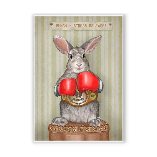 Rabbit Boxer Art Print Natalprint
