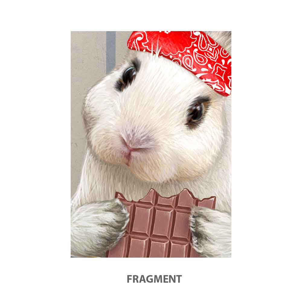White Rabbit With Chocolate Art Print Natalprint fragment