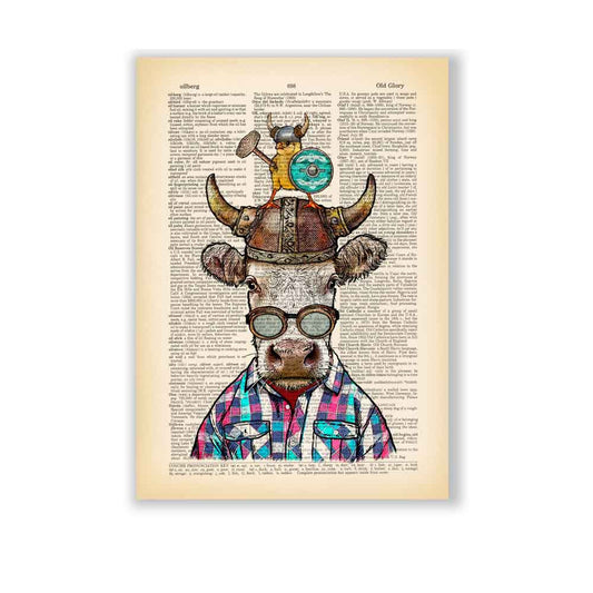 Bull and Chicken art print Natalprint