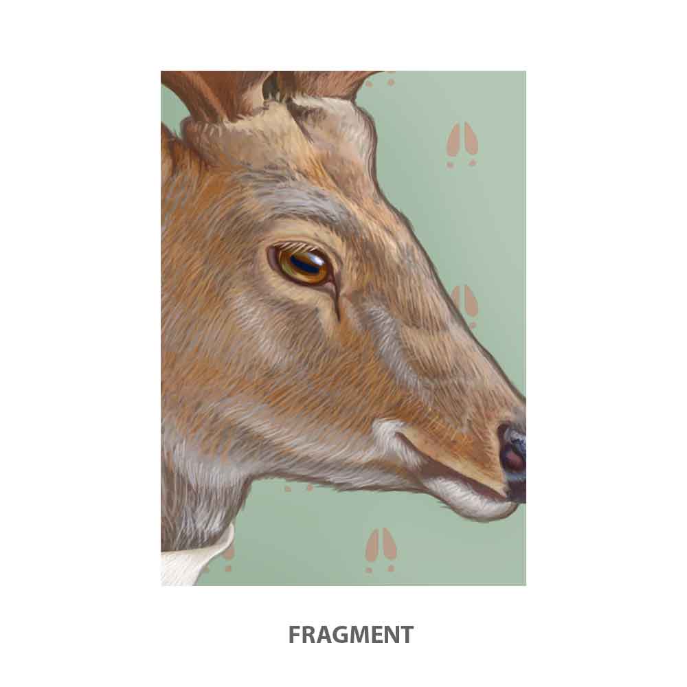 Deer With Wine Playing Billiard Art Print fragment Natalprint