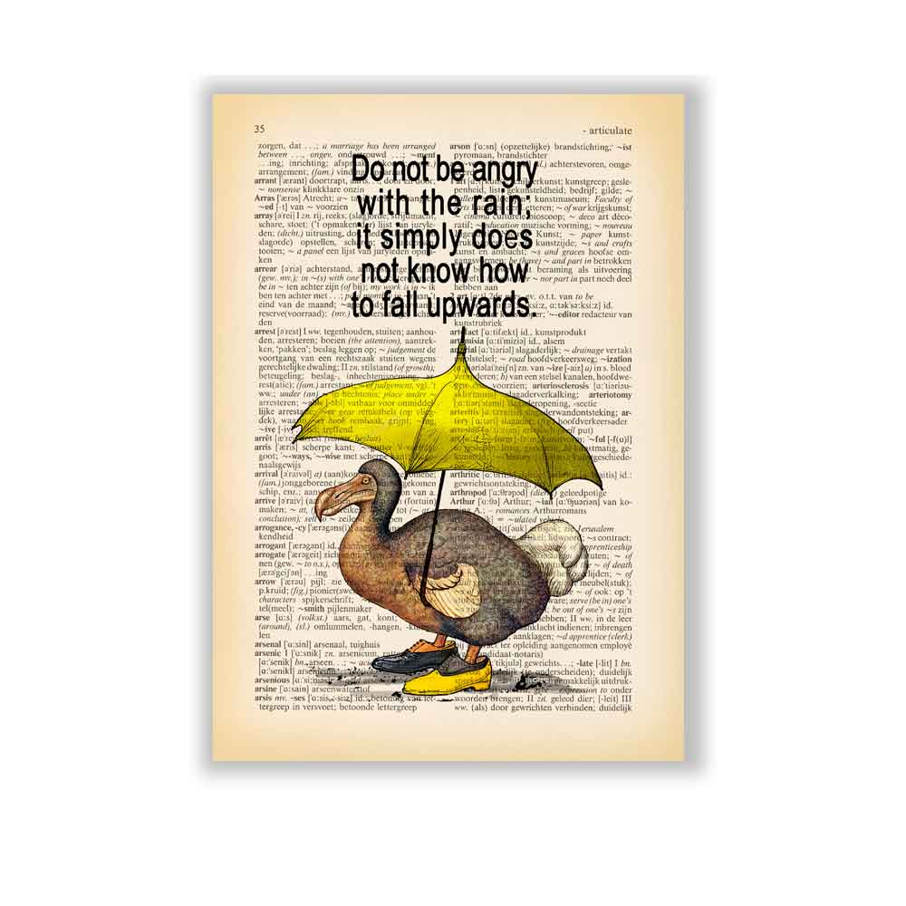 Dodo with an umbrella art print Natalprint