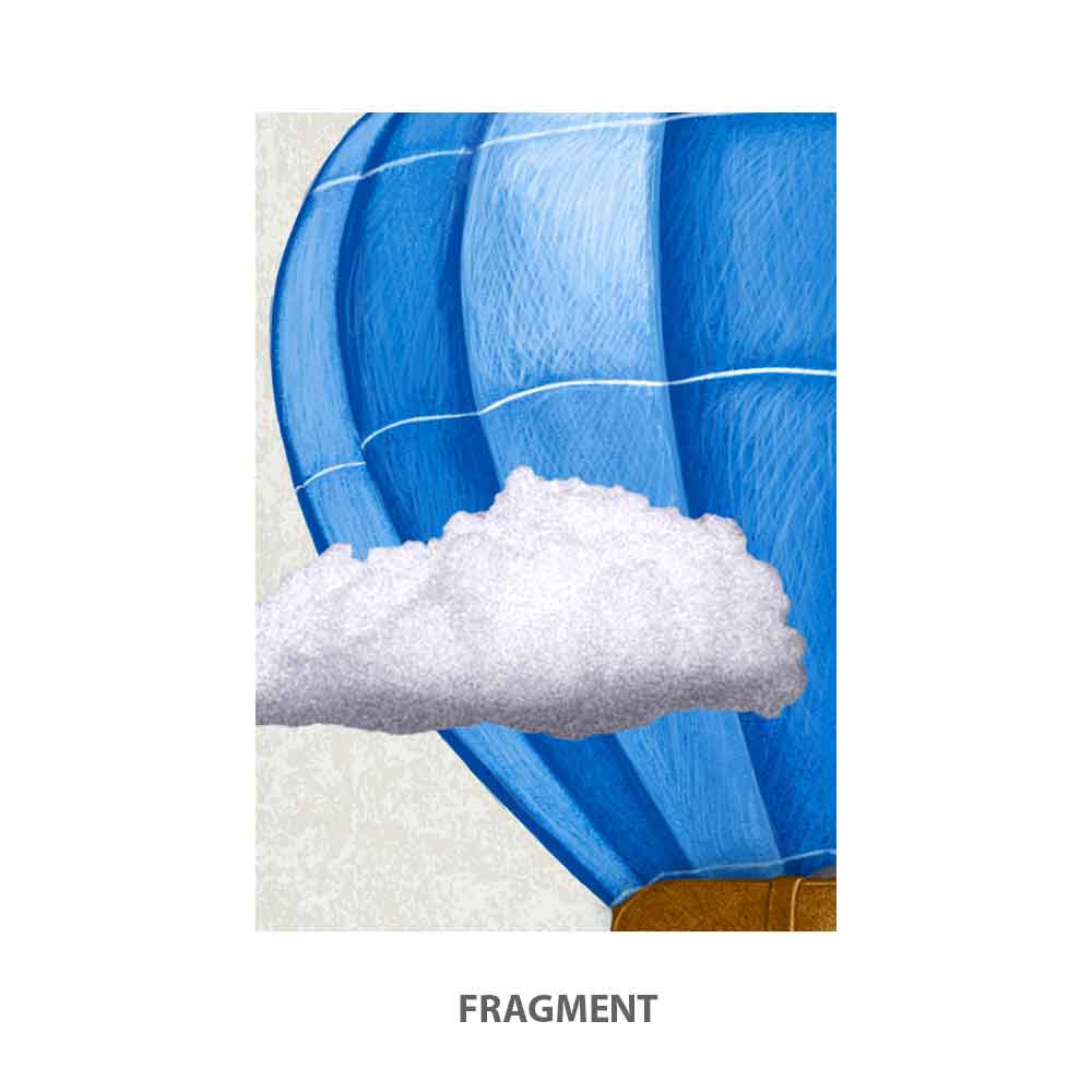 Dachshund on hot air balloon ride art print Natalprint fragment