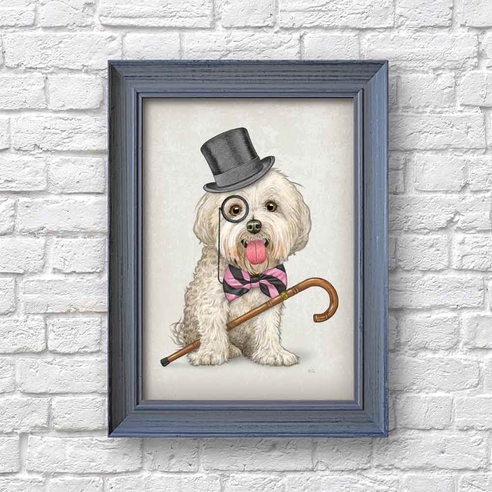 Maltese Dog Dr Watson art print Natalprint