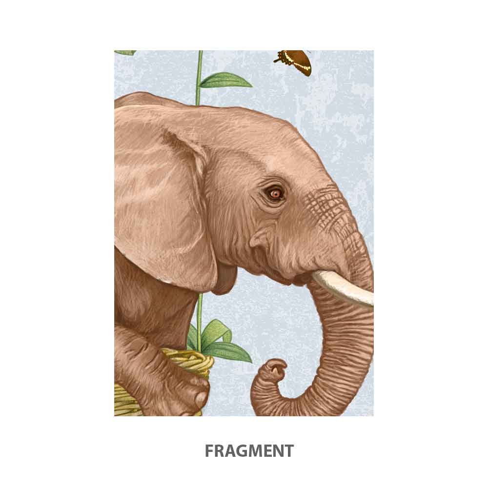 Elephant and Butterflies Art Print Natalprint fragment