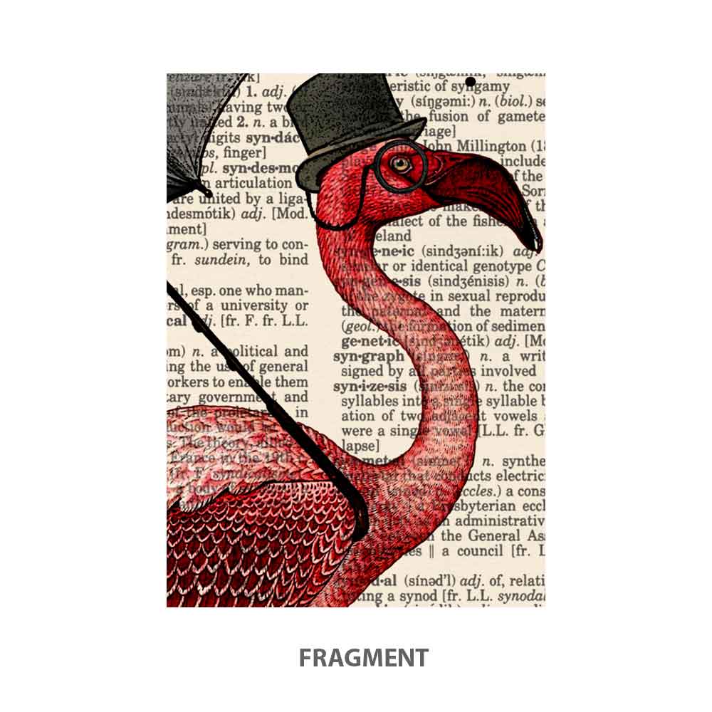 Flamingo with an umbrella art print Natalprint fragment