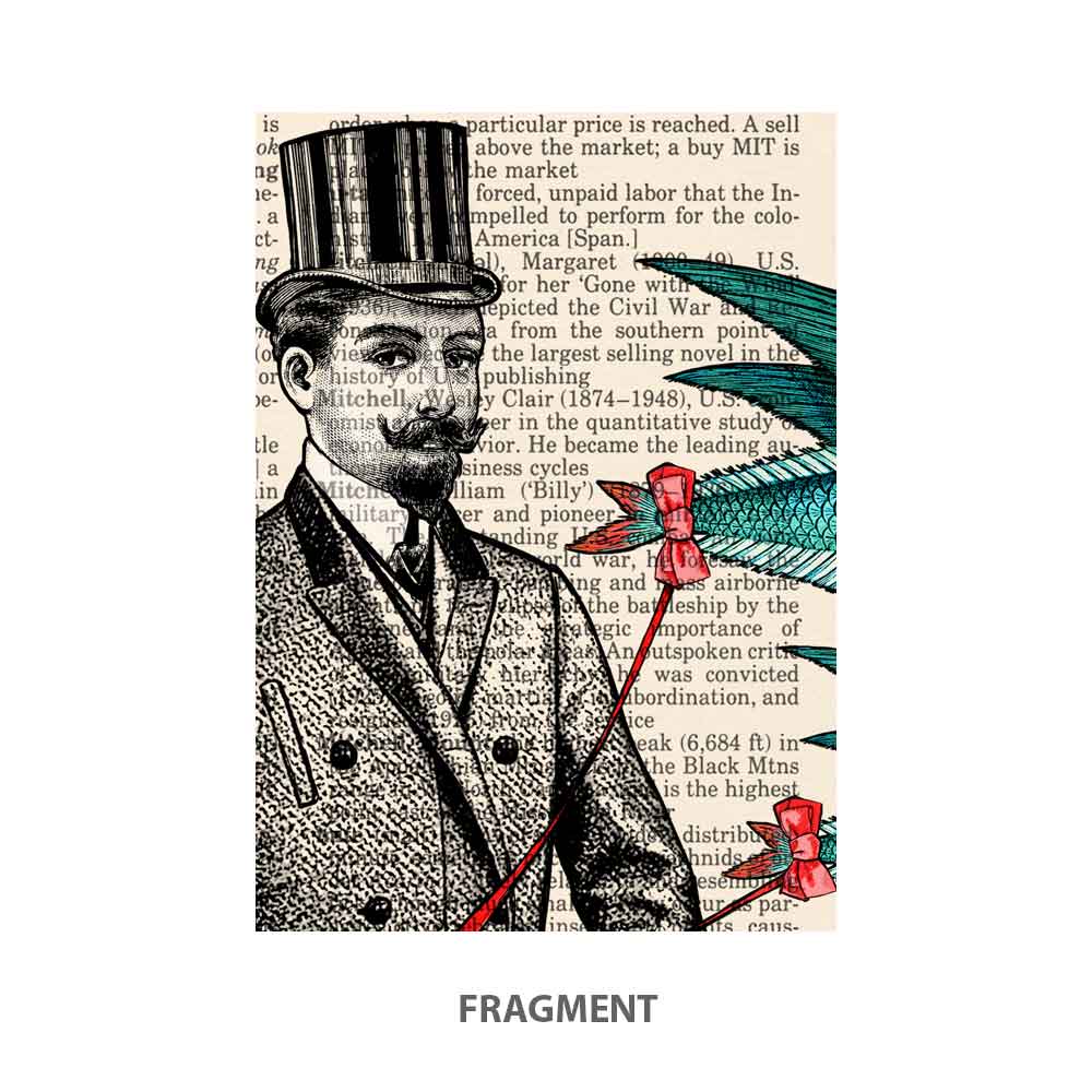 Victorian gentleman and flying fishes art print Natalprint fragment