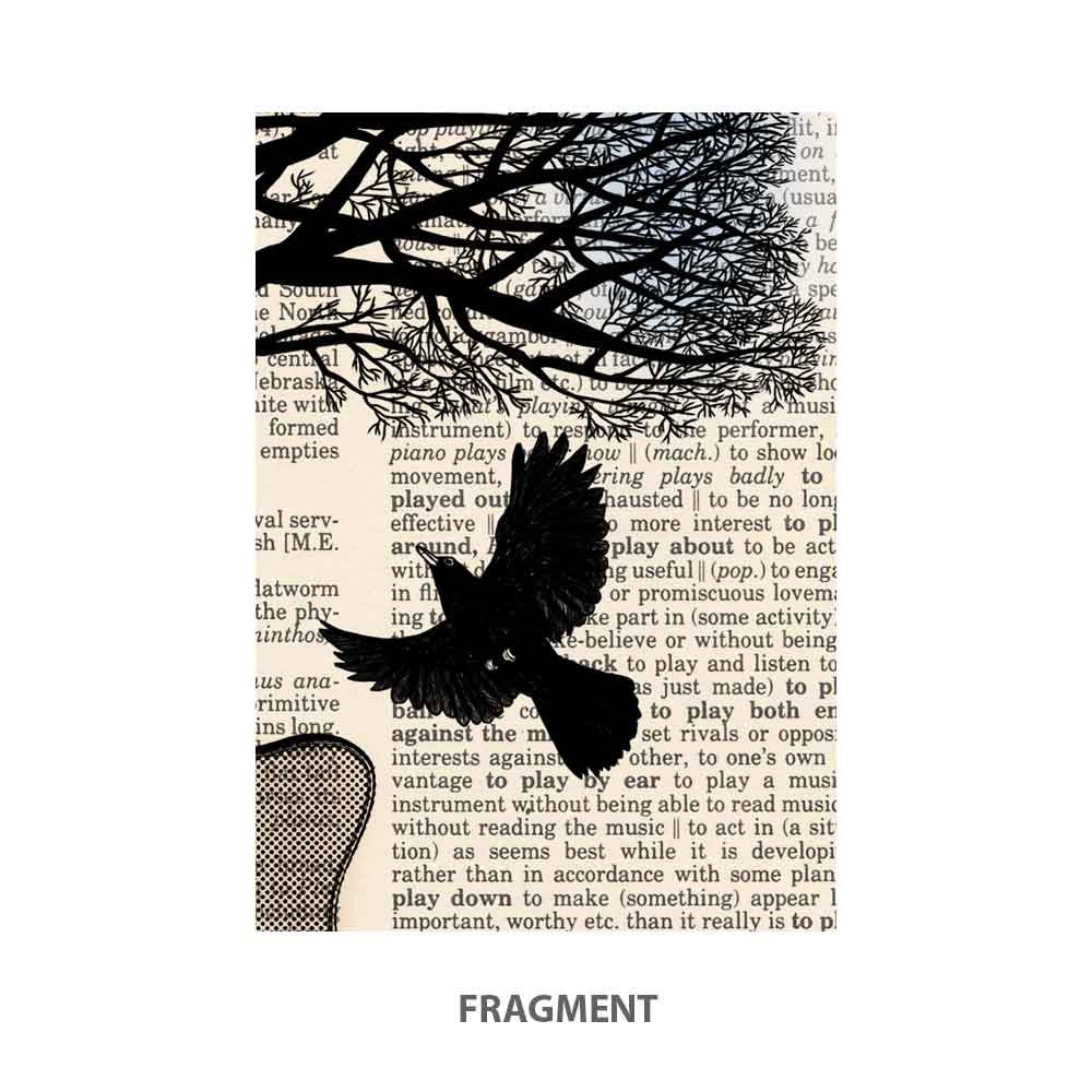 Guitar and Black Birds art print Natalprint fragment
