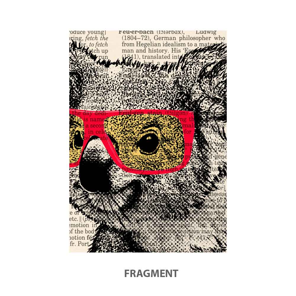 Koala with a glass of wine art print Natalprint fragment