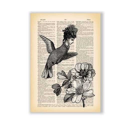 Ladybird with flowers art print Natalprint