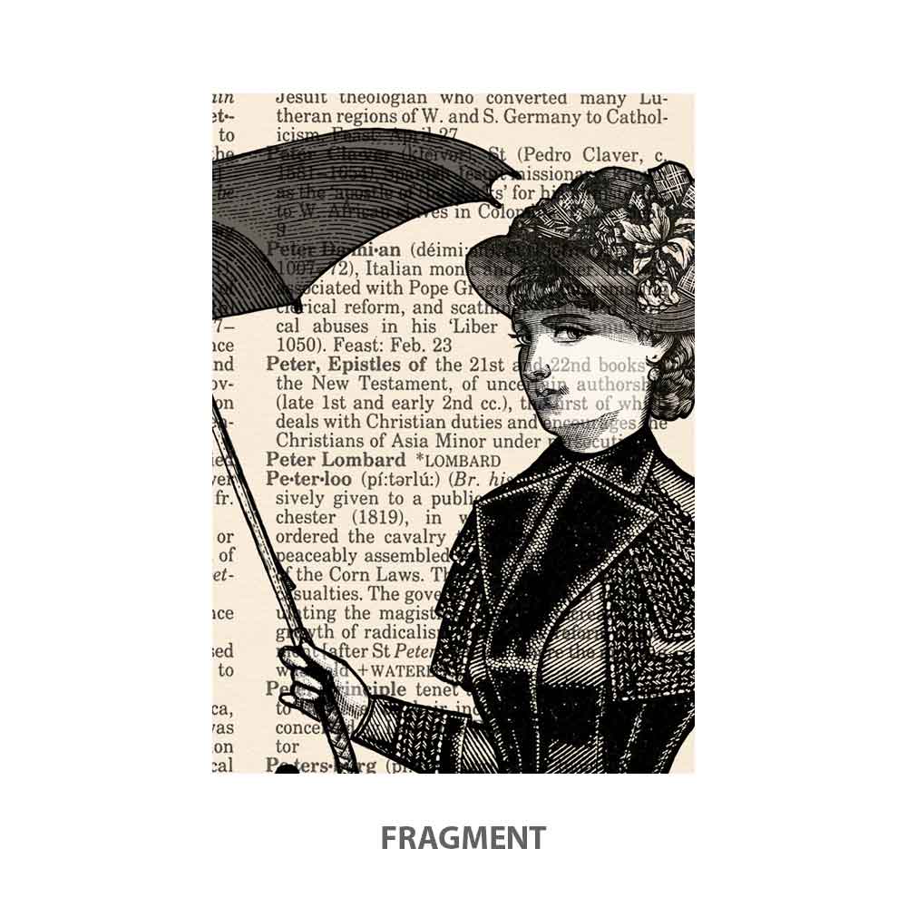Victorian lady with steampunk fish art print Natalprint fragment