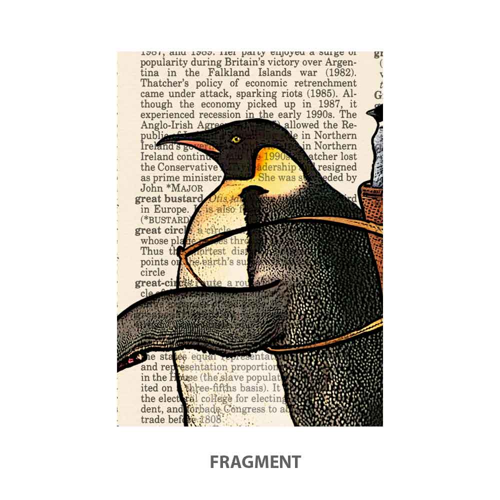 Penguins riding a kick scooter art print Natalprint fragment