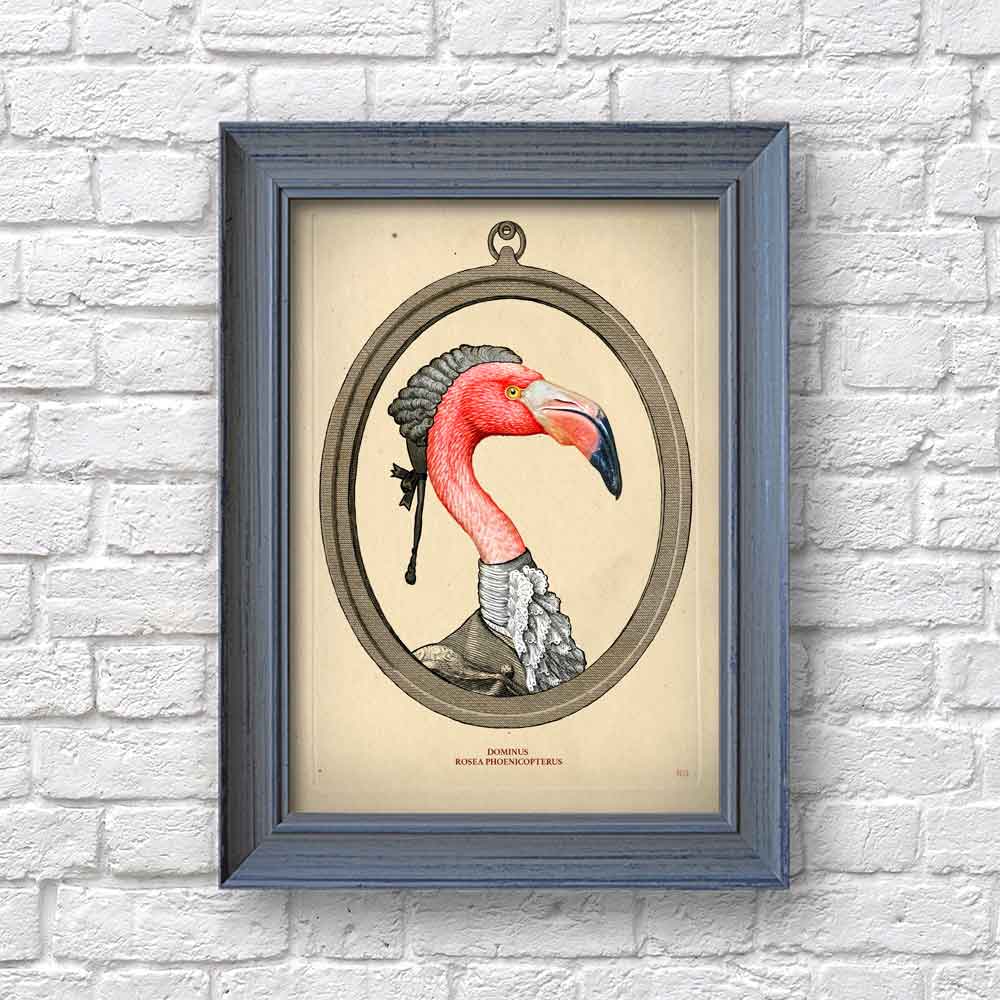 Flamingo bird art print Natalprint