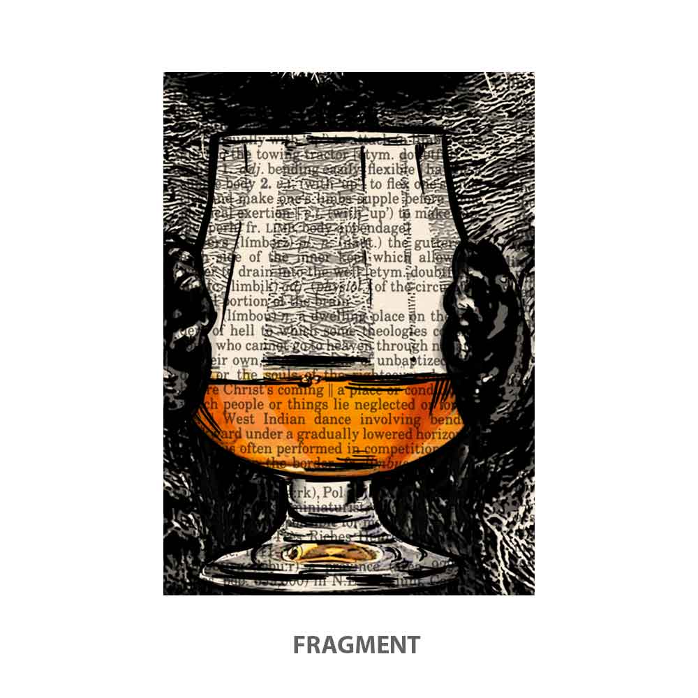 Raccoon with a glass of rum art print Natalprint fragment