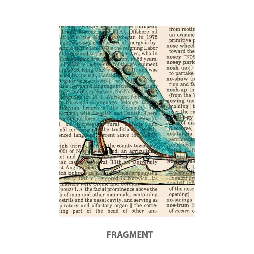 Ice skate shoe with flowers art print Natalprint fragment