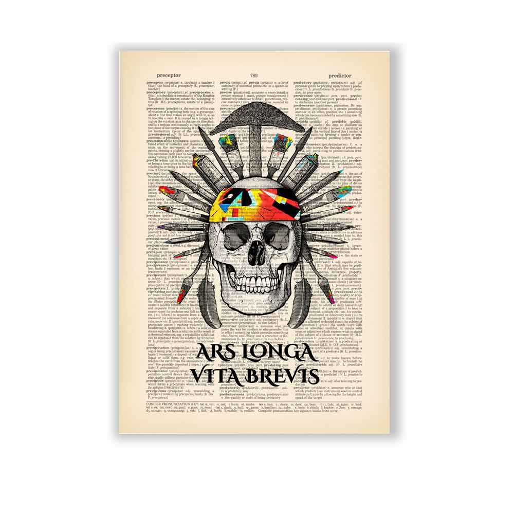 Skull with latin quote art print Natalprint