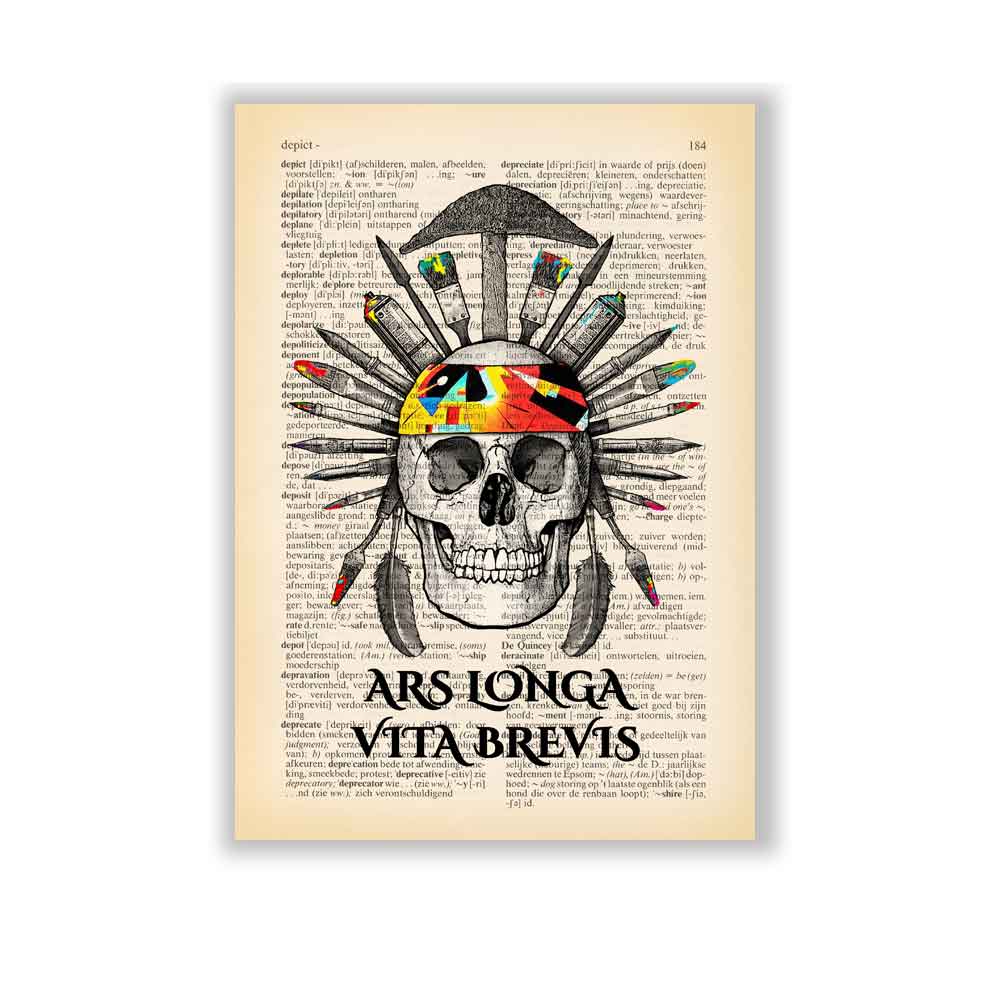 Skull with latin quote art print Natalprint