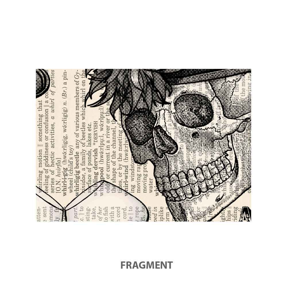 Skulls with whiskey art print Natalprint fragment