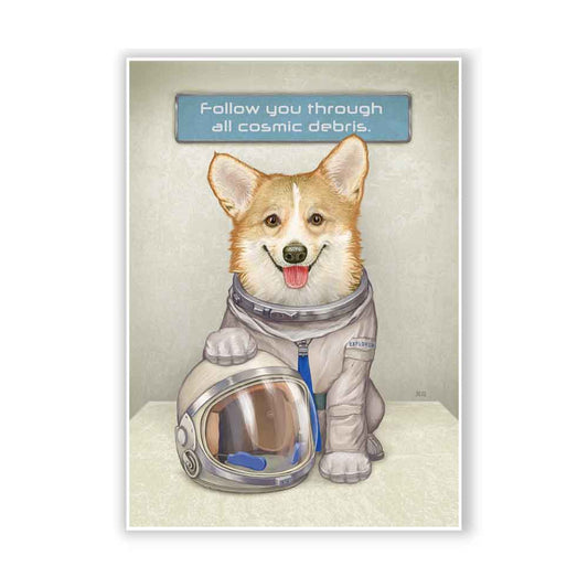 Corgi Astronaut Art Print Natalprint