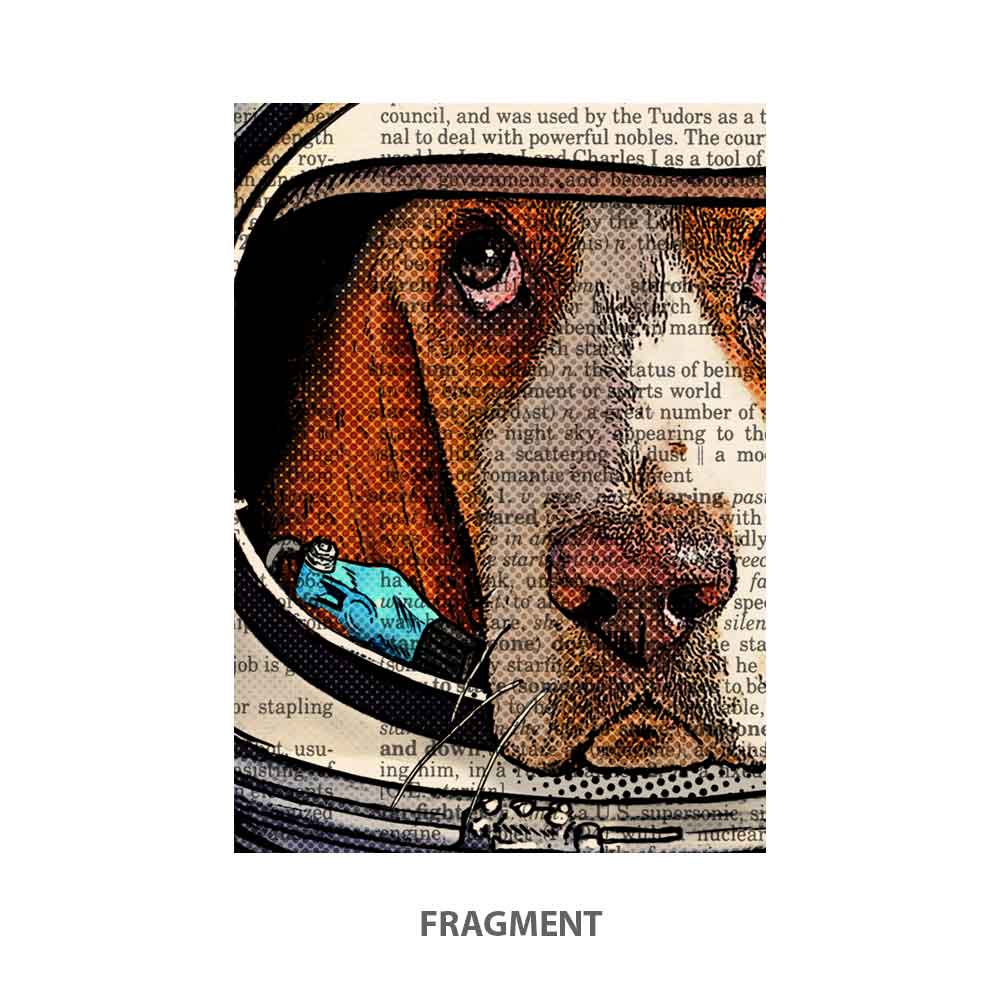 Dog astronaut in space suit art print Natalprint fragment