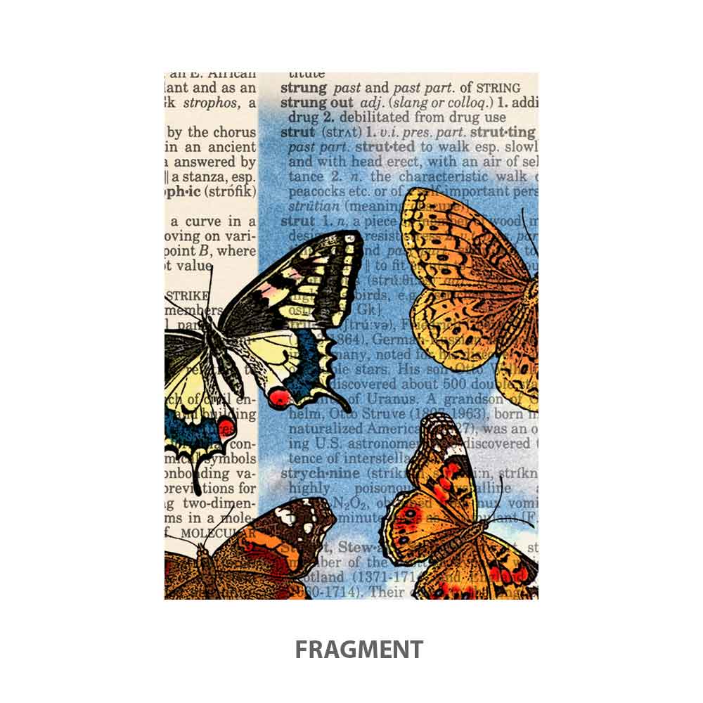 Typewriter and butterflies art print Natalprint fragment