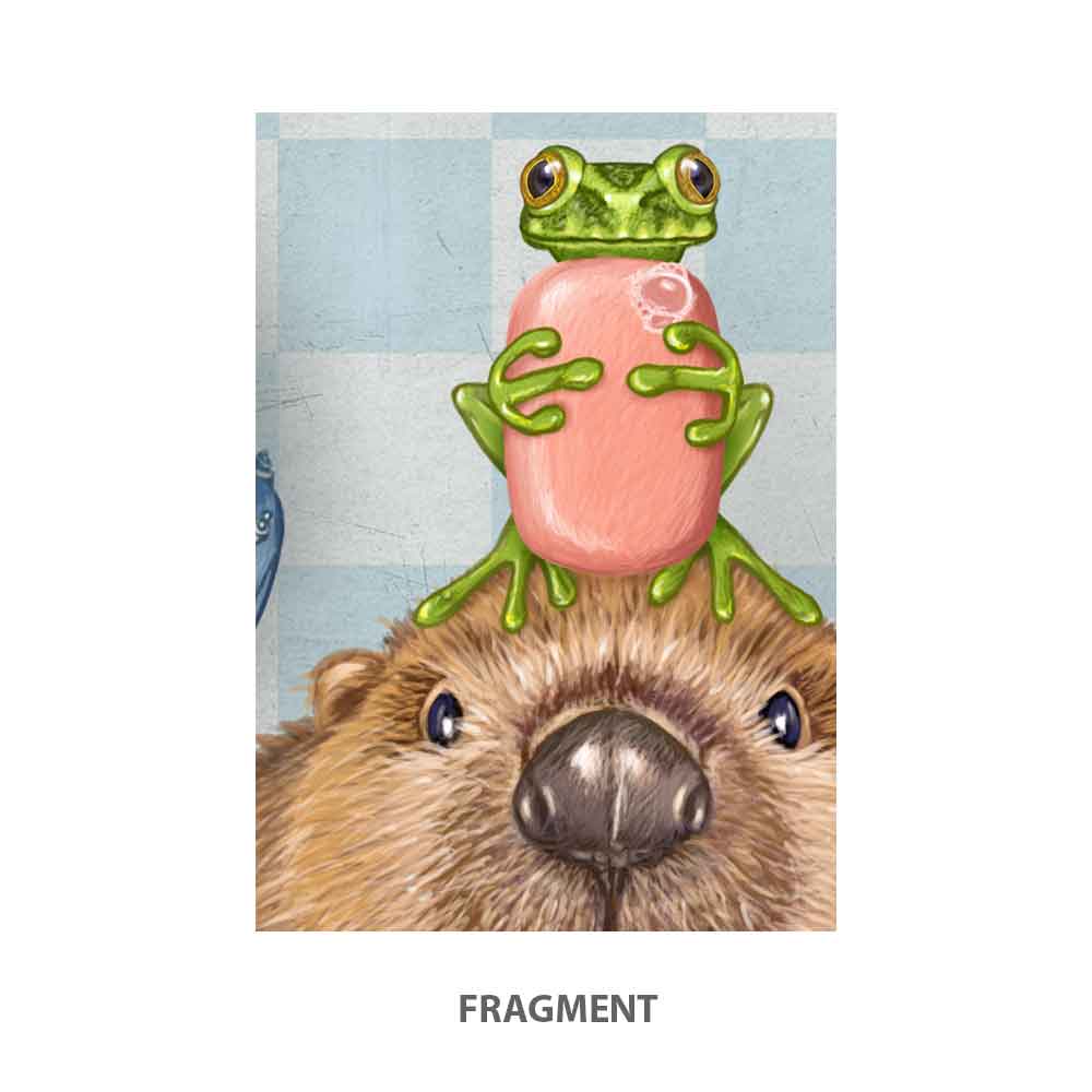 Beaver in Bathroom Art Print Natalprint fragment